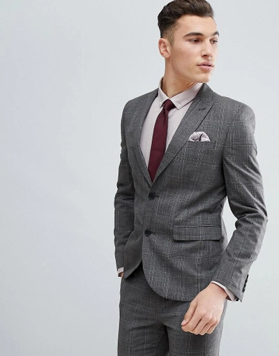 Shop Next Skinny Suit Jacket In Natural Check - Stone