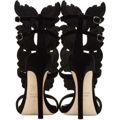 Shop Giuseppe Zanotti Black Coline Wings 110 Sandals In 77696 Black