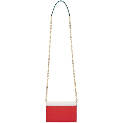 Shop Marc Jacobs White And Red Chain Wallet Bag In 287 Porcela