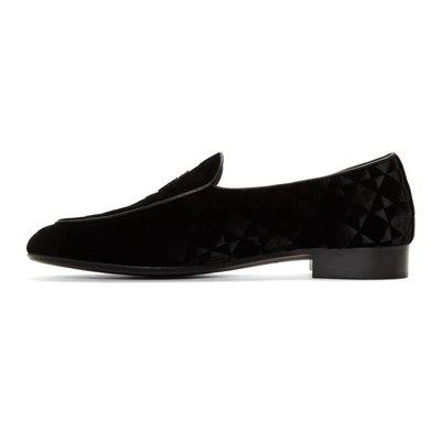 Shop Giuseppe Zanotti Black Suit Cut 15 Loafers