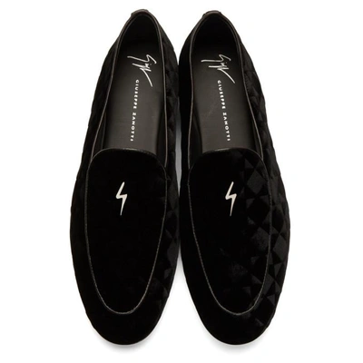 Shop Giuseppe Zanotti Black Suit Cut 15 Loafers