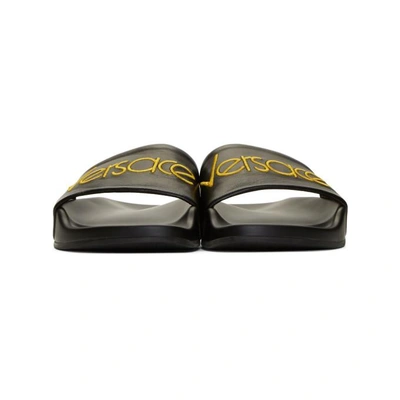 Shop Versace Black Tribute Logo Slides In K41t Black