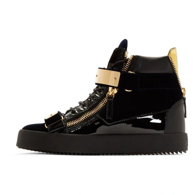 Giuseppe Zanotti Side Zipper High-top Casual Shoes In Navy
