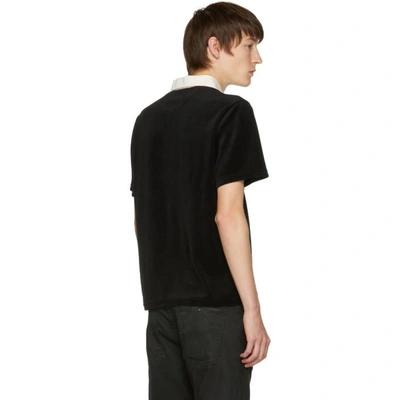 Shop Saturdays Surf Nyc Saturdays Nyc Black And White Jake Velour Polo In S0100 Black