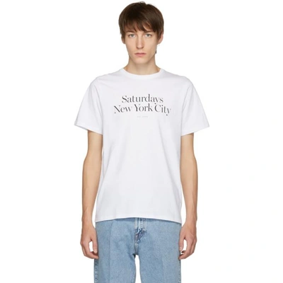 Shop Saturdays Surf Nyc Saturdays Nyc White Miller Standard T-shirt In S9900 White