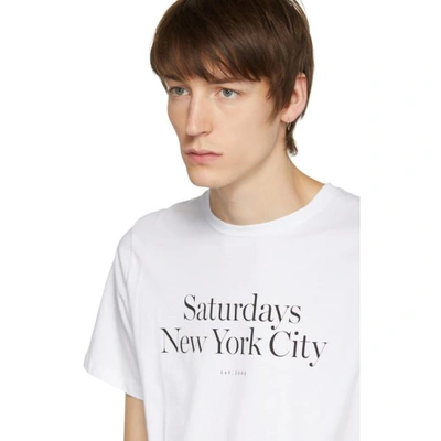 Shop Saturdays Surf Nyc Saturdays Nyc White Miller Standard T-shirt In S9900 White