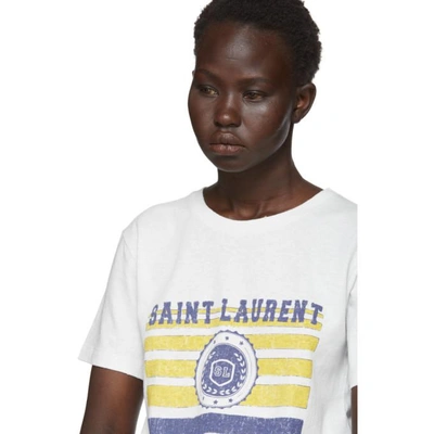 Shop Saint Laurent Off-white  University T-shirt In 9731 Natura