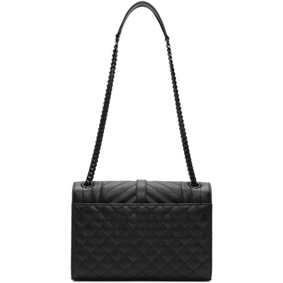 Shop Saint Laurent Black Medium Envelope Chain Bag In 1000 Black
