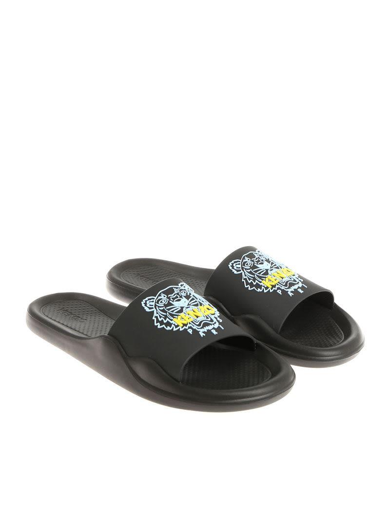 Kenzo Tiger Sliders In Noir | ModeSens