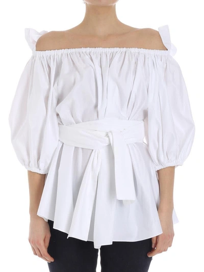 Shop Stella Mccartney Michelle Off-the-shoulder Top In Pure White