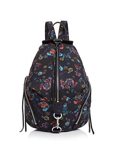 Shop Rebecca Minkoff Julian Nylon Backpack In Floral Blue/silver