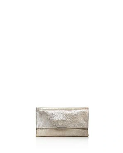 Shop Loeffler Randall Tab Convertible Leather Clutch In Sugar/silver