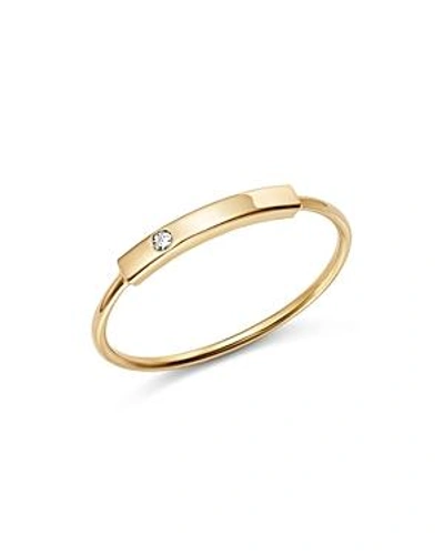 Shop Zoë Chicco 14k Yellow Gold Horizontal Diamond Bar Ring In White/gold