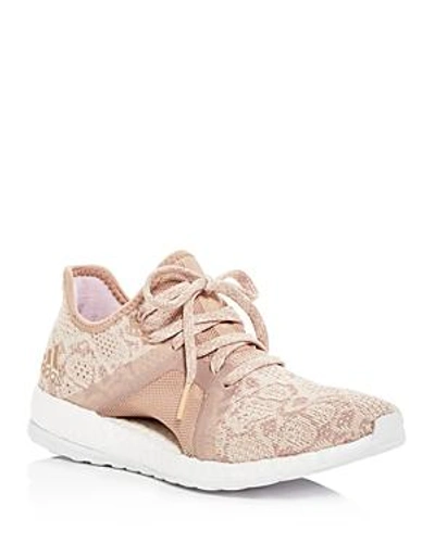 Shop Adidas Originals Women's Pureboost X Element Knit Lace Up Sneakers In Pearl