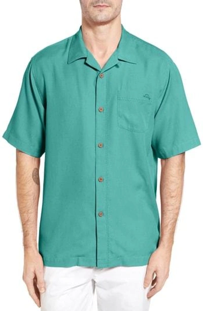 Shop Tommy Bahama Royal Bermuda Standard Fit Silk Blend Camp Shirt In Castaway Green