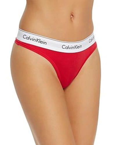 Shop Calvin Klein Modern Cotton Thong In Empower