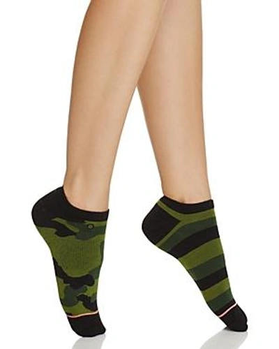 Shop Stance Lurk Camo Stripe Ankle Socks In Green