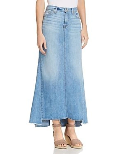Shop 7 For All Mankind Denim Maxi Skirt In Bright Blue Jay