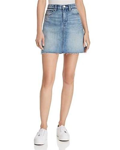 Shop Blanknyc Raw-edge Denim Skirt In Serengeti