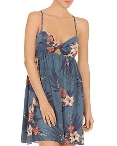 Shop Midnight Bakery Aloha Floral Chemise In Blue