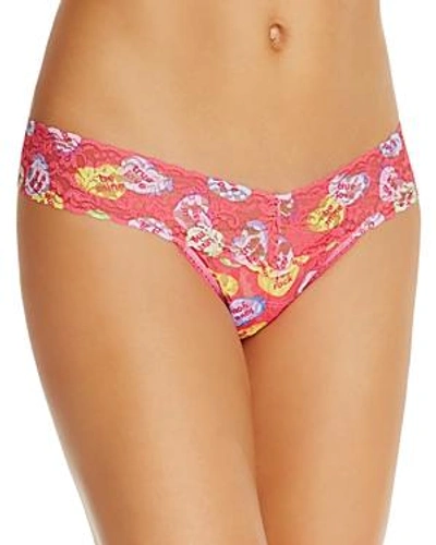 Shop Hanky Panky Low-rise Printed Thong In Sweet Hearts