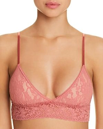 Shop Hanky Panky Padded Lace Bralette In Pink Sand