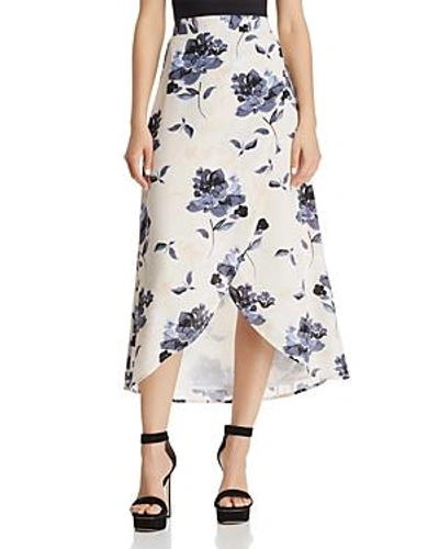 Shop Olivaceous Floral Print Faux-wrap Skirt - 100% Exclusive In Light Pink/blue