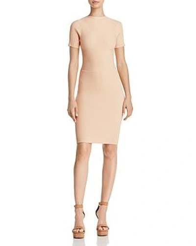 Shop Olivaceous Tie-back Rib-knit Dress In Blush