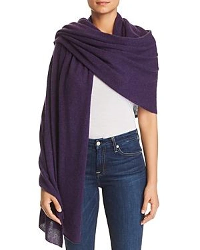 Shop C By Bloomingdale's Cashmere Travel Wrap - 100% Exclusive In Marled Plum