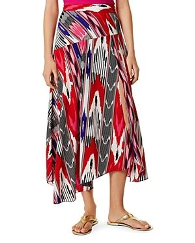 Shop Karen Millen Asymmetric Printed Midi Skirt In Multicolour