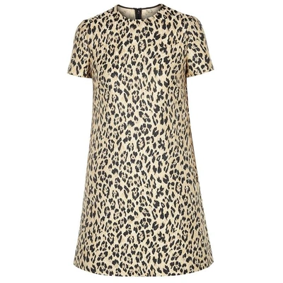 Shop Valentino Leopard-jacquard Dress