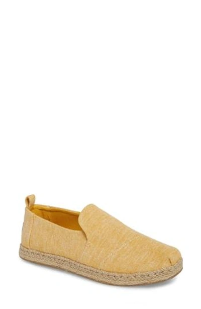 Shop Toms Espadrille Slip-on In Mustard Chambray
