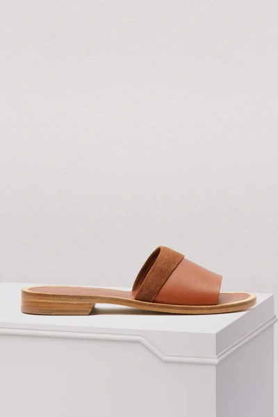 Shop Apc Kenza Sandals In Marron
