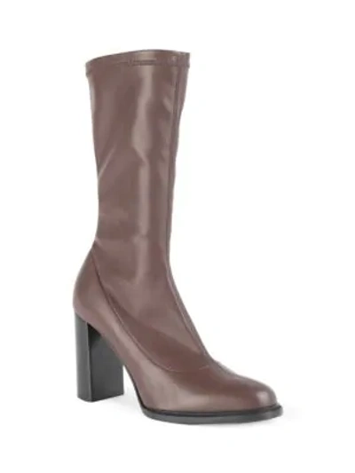 Shop Stella Mccartney High-heel Faux Leather Boots In Pewter