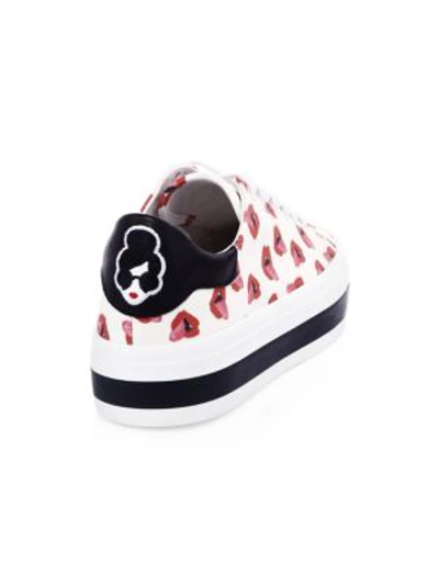 Shop Alice And Olivia Donald Robertson Collaboration Ezra Canvas Sneakers In White