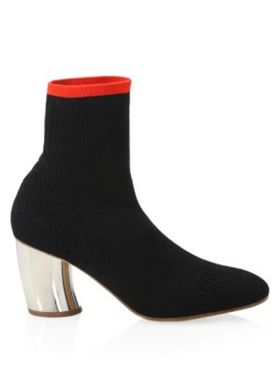 Shop Proenza Schouler Knitted Sock Booties In Black