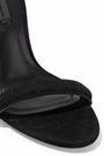 Shop Alexander Wang Antonia Cage Crystal-embellished Suede Sandals In Black