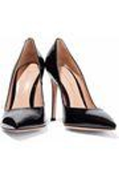 Gianvito Rossi Ellipsis Patent-leather Pumps In Black