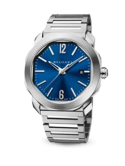 Shop Bvlgari Octo Steel Bracelet Watch In Silver