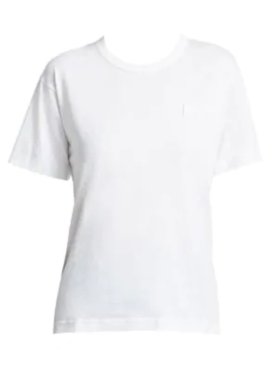 Shop Acne Studios Women's Face Cotton T-shirt In Optic White