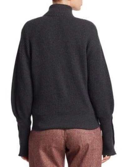 Shop Brunello Cucinelli Rib-knit Cashmere Cardigan In Onyx
