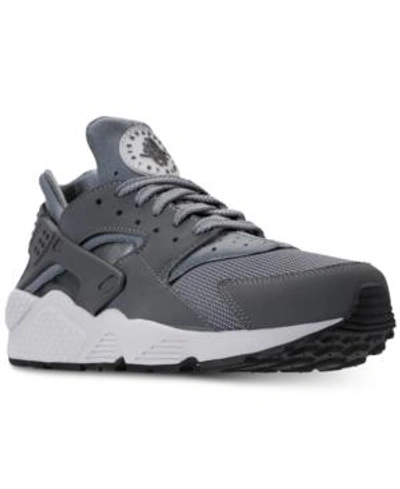 Shop Nike Men's Air Huarache Run Running Sneakers From Finish Line In Cool Grey/cool Grey-pure