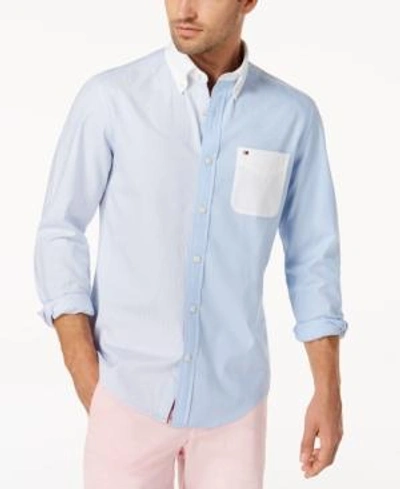Shop Tommy Hilfiger Men's Pieced Oxford Shirt, Created For Macy's In Multi