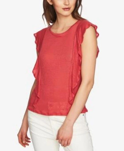 Shop 1.state Linen Ruffled Top In Spice