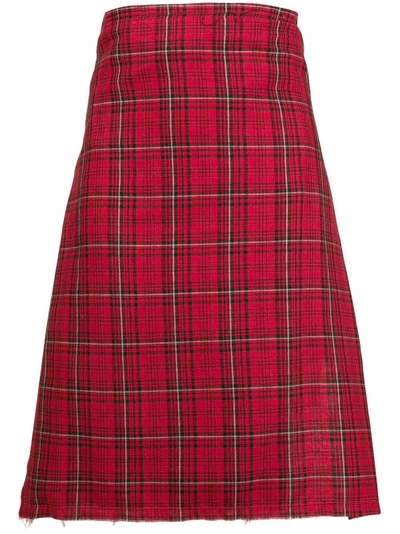 Shop R13 Check Asymmetric Apron Skirt