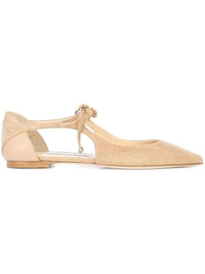 Shop Jimmy Choo Vanessa Flat Ballerinas - Neutrals