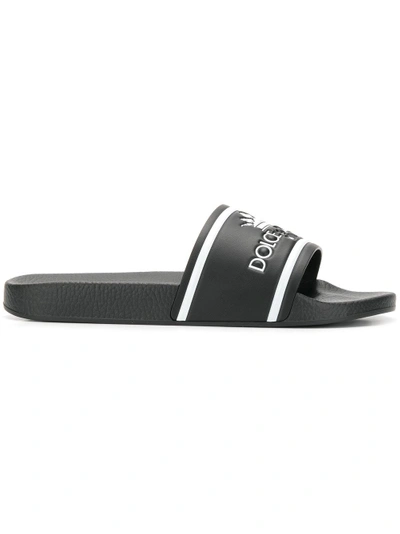 Shop Dolce & Gabbana Logo Slider Sandals