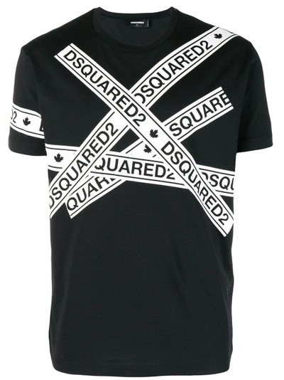 Shop Dsquared2 T-shirt Mit Logo-print - Schwarz In Black