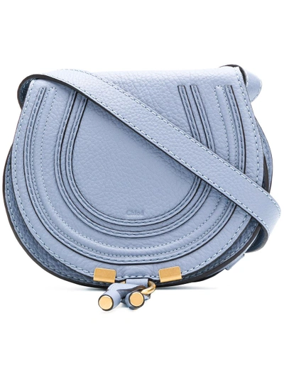 Shop Chloé Mini Marcie Cross-body Bag In Blue