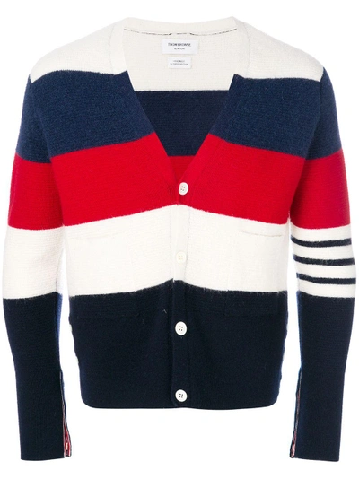 Shop Thom Browne Rugby Stripe Wool V In Multicolour